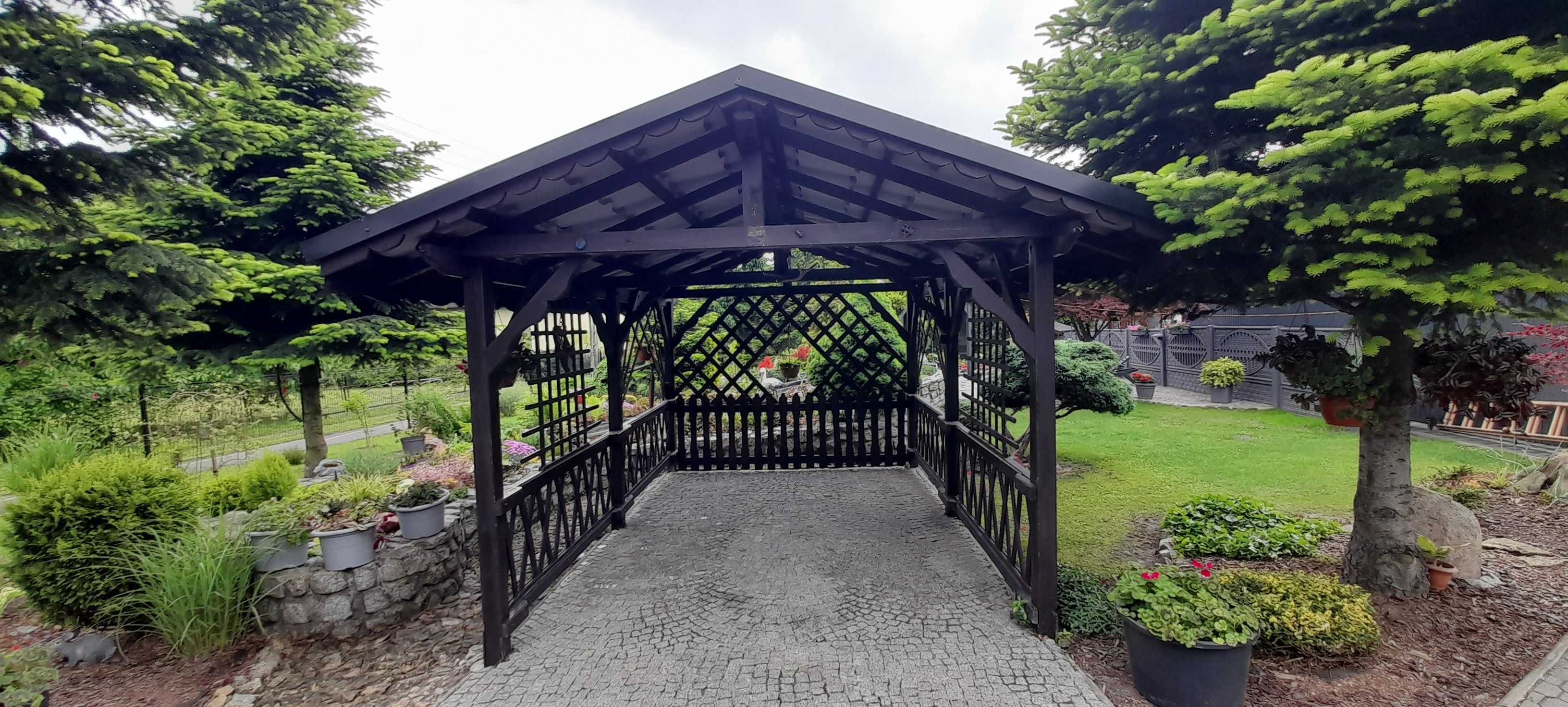 Altanka,altana drewniana 4,10 m x 2,85 m pokr, blachodachówka modułowa