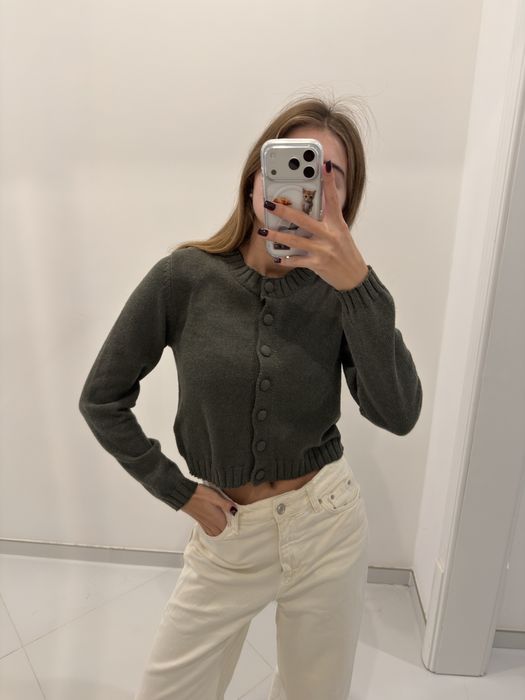 Светр Zara s. Темно-зелений