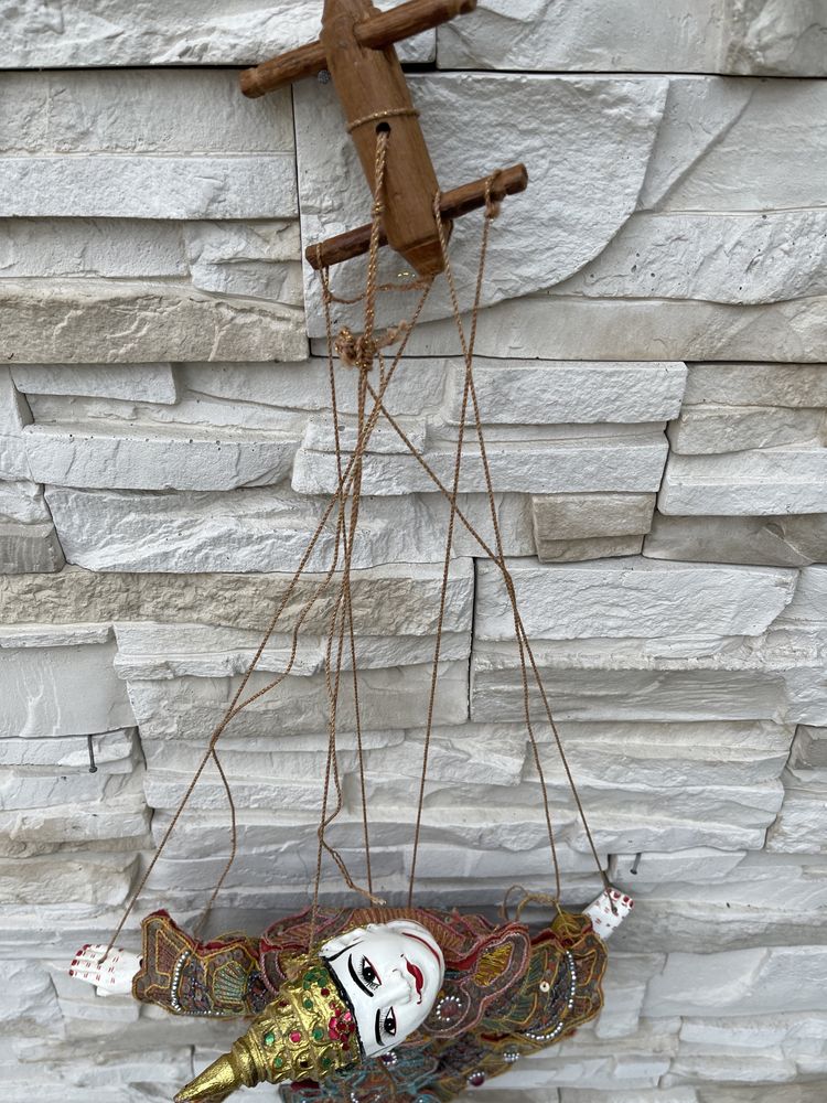 Handmade Budda stara chinska lalka kukła marionetka teatralna