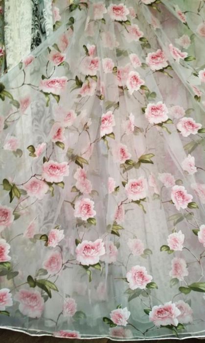 Відріз тканини, тюль з квітковим візерунком, для плаття, накидок, вста