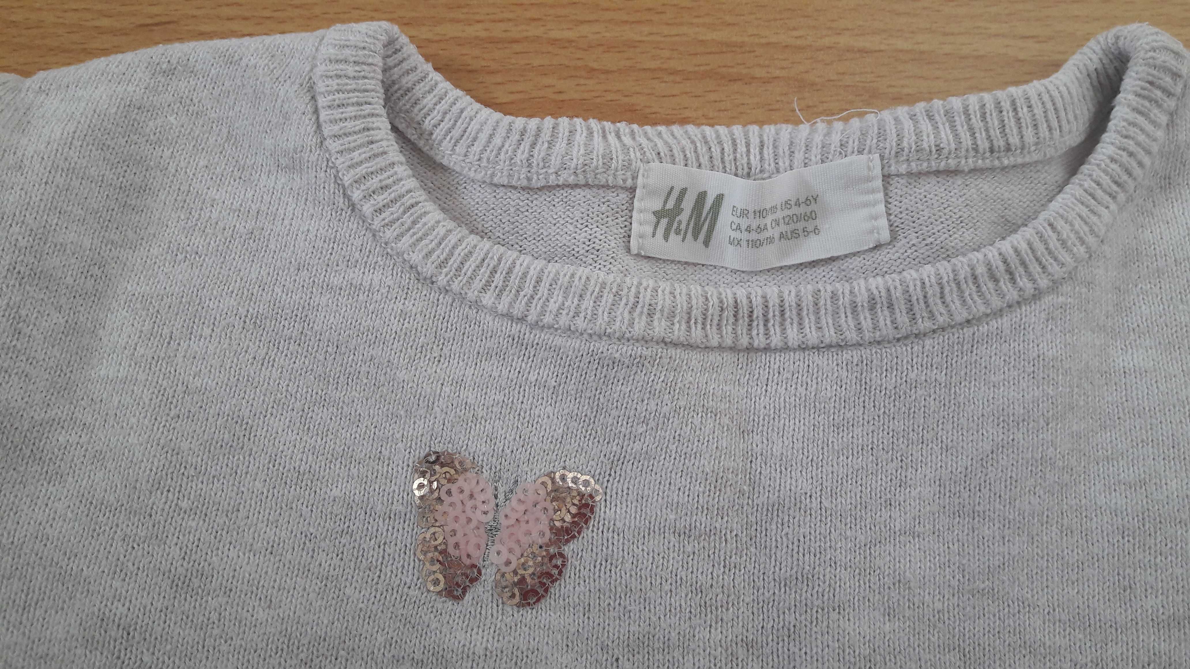 bluzka  H&M 110 z długim rękawem