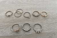 zestaw pierścionków damskich złoto srebro różne rozmiary