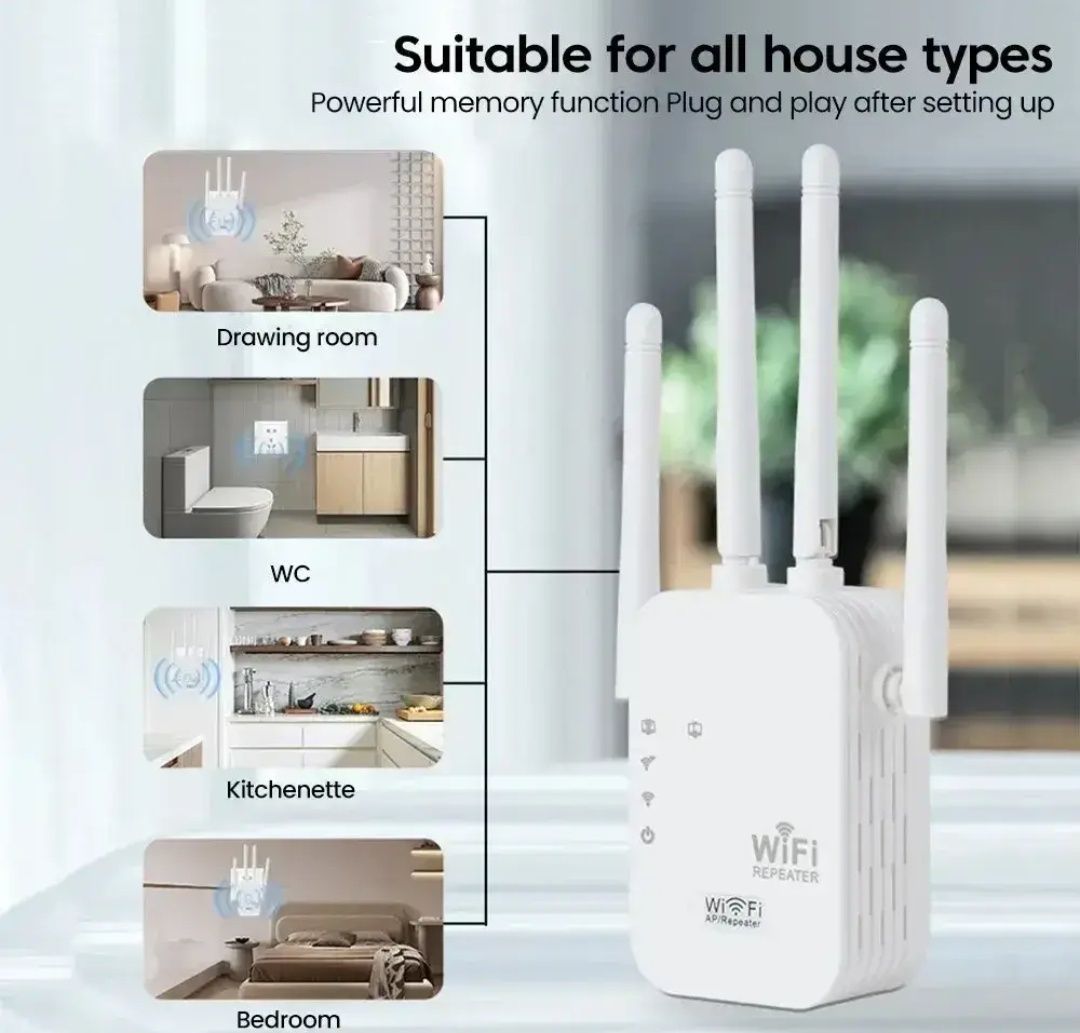 WIFI репітер бездротовий підсилювач, повторювач Wi-Fi, Wi-Fi Ретрансля