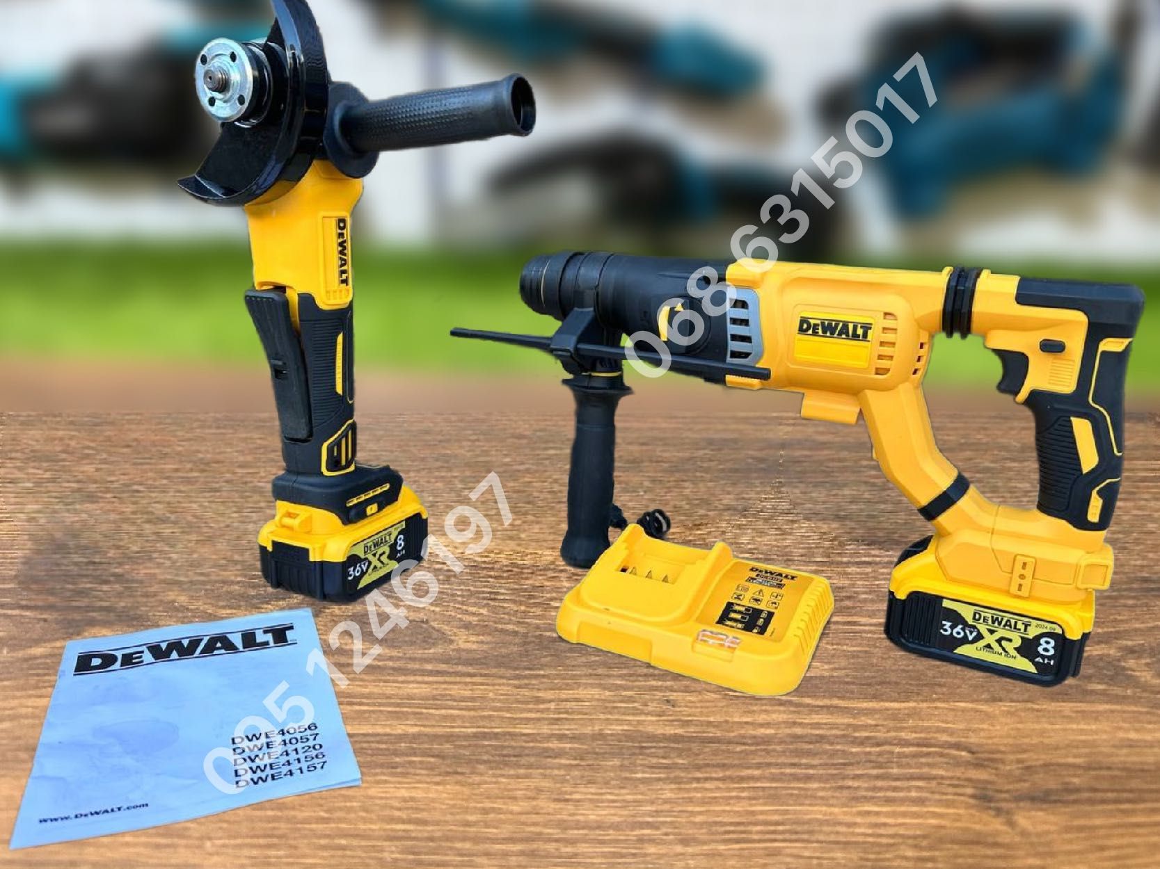 Набор 4/1 DeWALT Болгарка + Гайковерт + Перфоратор + Шуруповерт 36V8Ah
