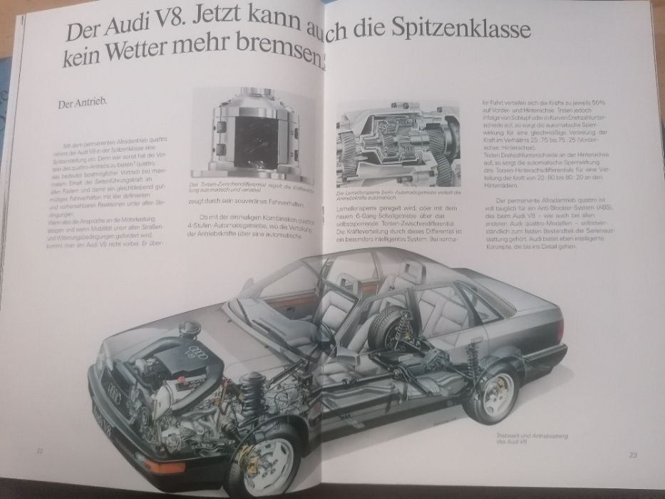Prospekt Audi V8 3,6, V8 4,2 V8 4,2 lang Teczka -RAR-