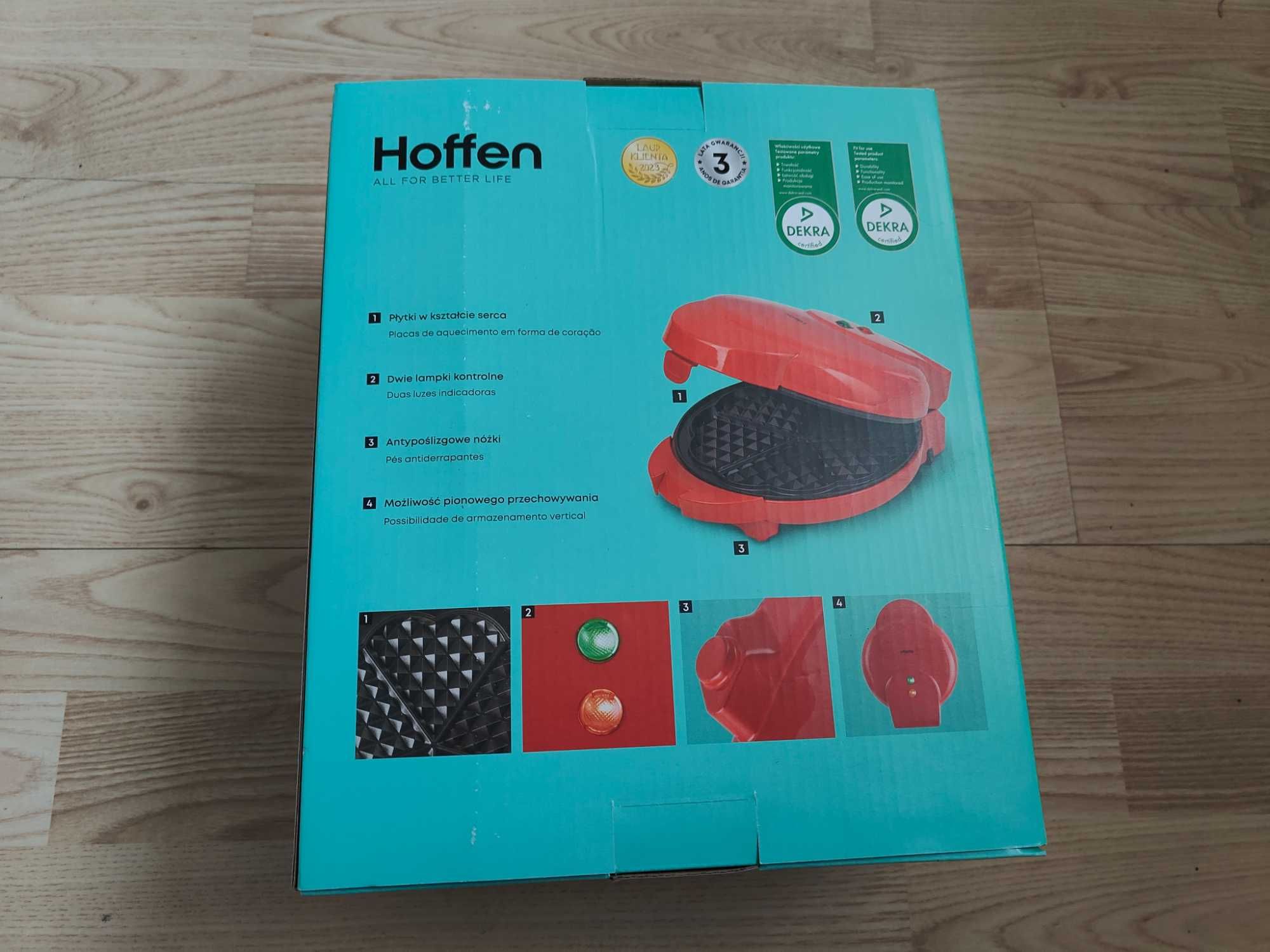 Gofrownica marki Hoffen - 1200 W , czerwona