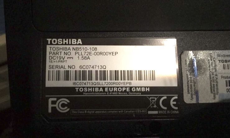 Notebook Toshiba