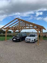 Wiata garażowa Drewniana 6m x 5,5m Garaż dwustanowiskowy