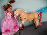 Barbie, koń duży na baterię, baldachim
