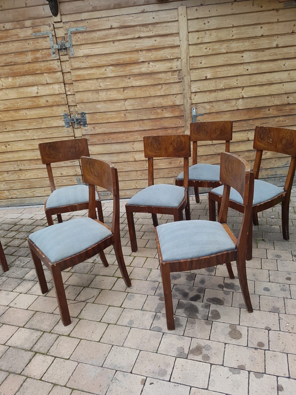 6 krzesel art deco, oryginalne krzesla antyk