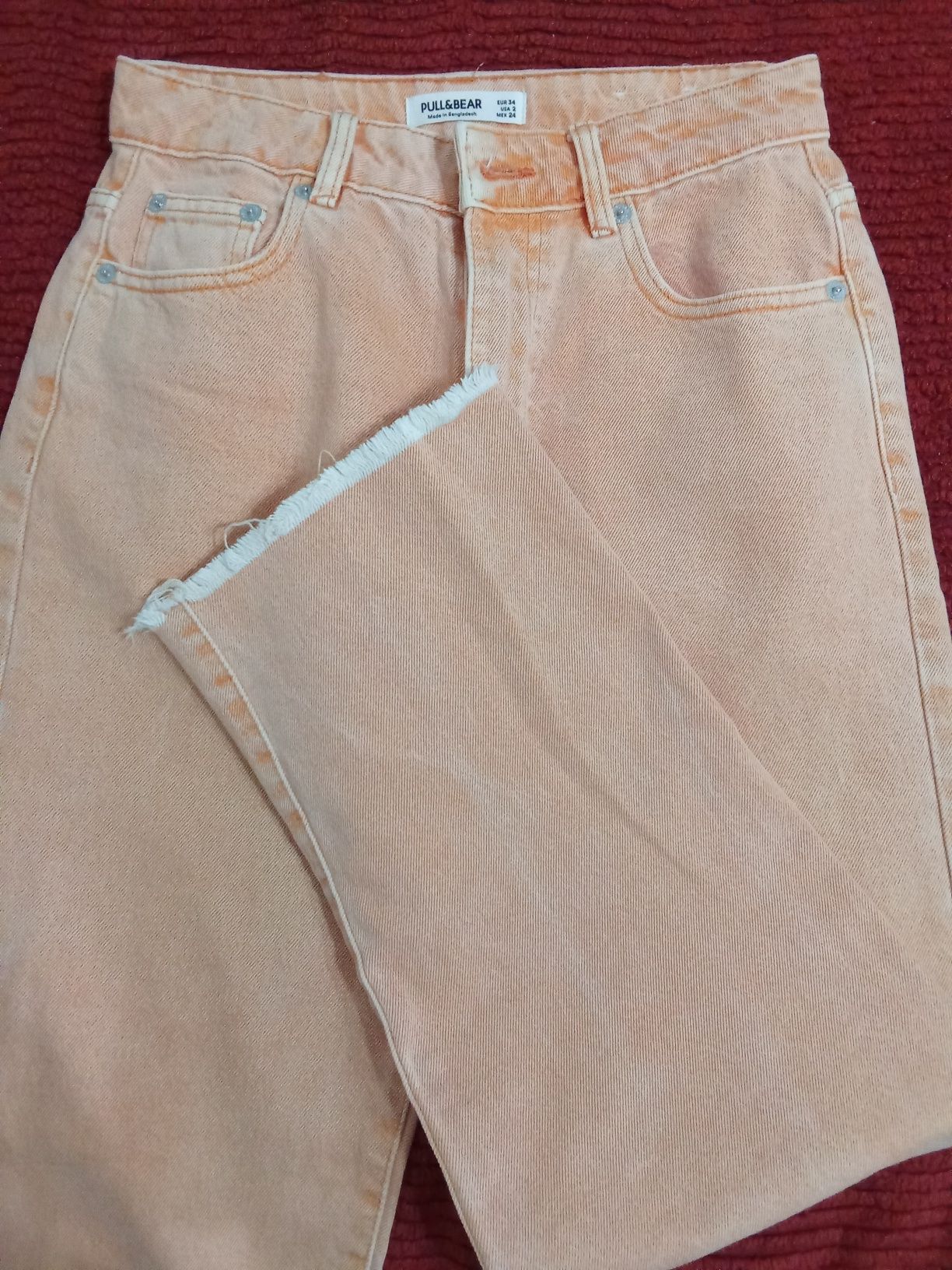 Calças de ganga laranja Pull le& Bear 34