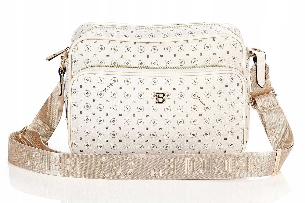 Briciole torebka damska listonoszka na ramię skóra eko biała pasek!!