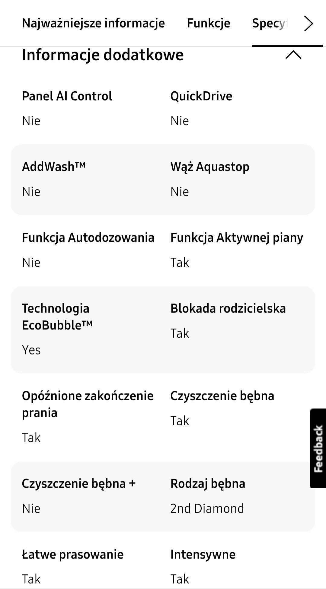 Pralka SAMSUNG Eco Bubble, biała, 7kg