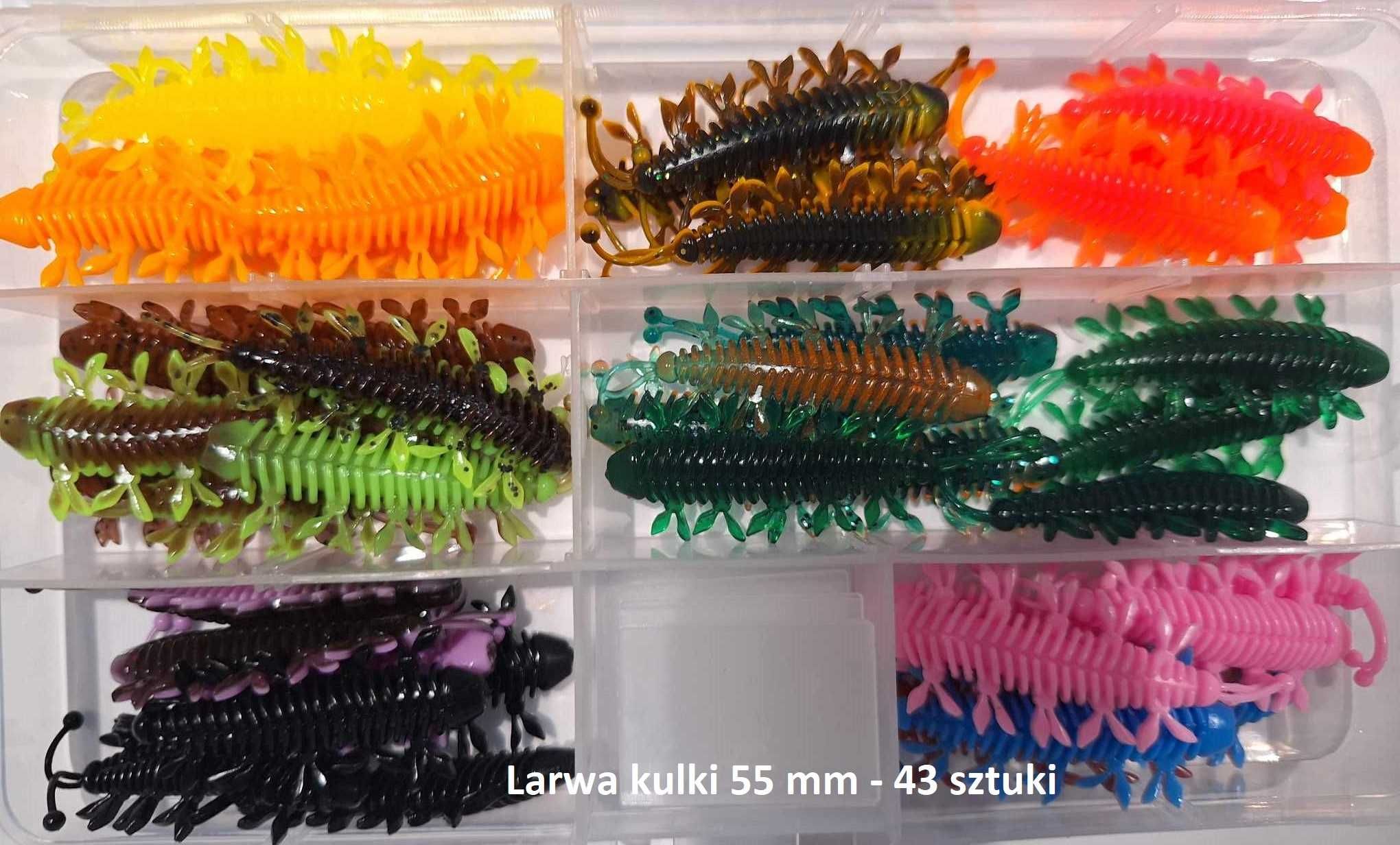 Worm - ogonek z kulkami 55 mm 5.5 cm 1g -43 sztuk (pływający) - #okoń