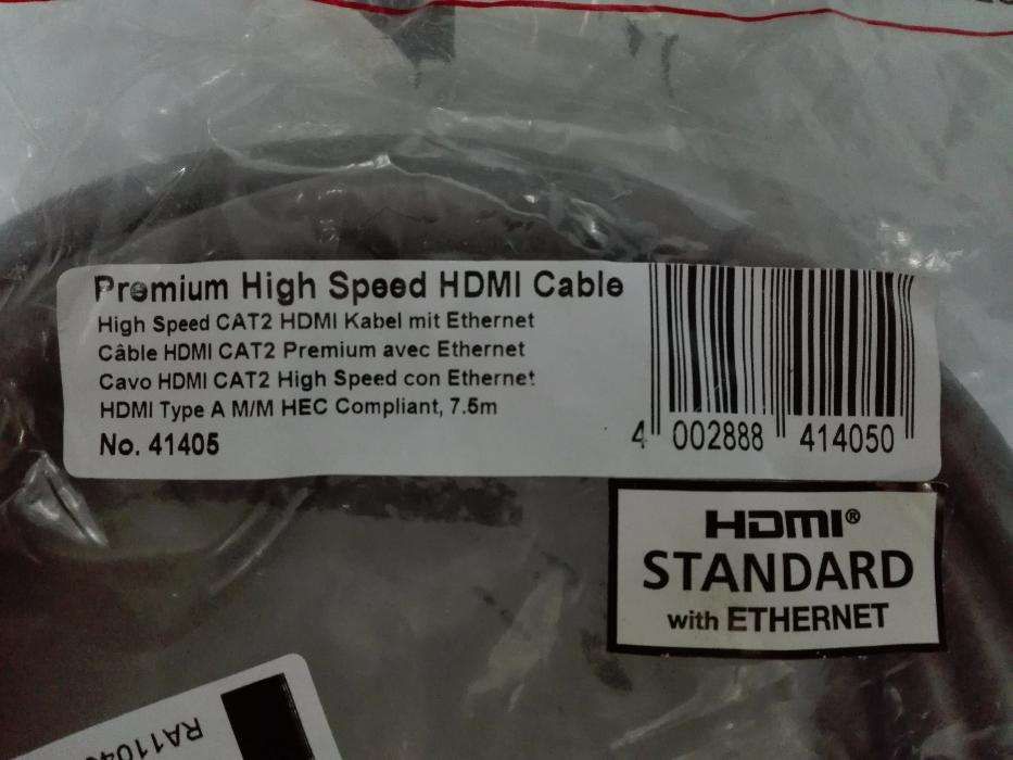 Cabo HDMI GOLD 7,5mts with Ethernet LINDY - support 4K