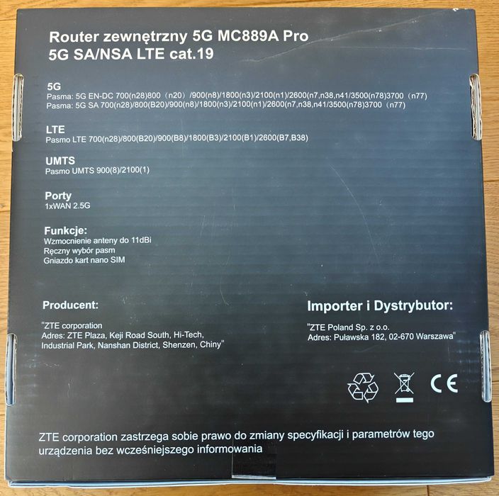 ZTE MC889A Pro ODU jednostka zewnętrzna 5G LTE