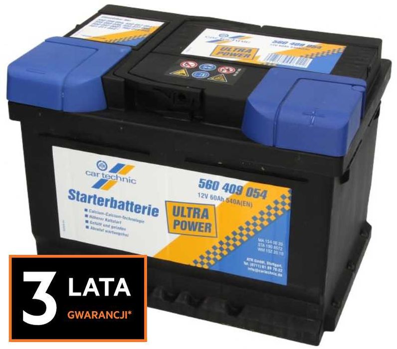 Akumulator VARTA Cartechnic 12V 60ah 540a P+ Radom wysyłka free