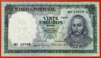Lote 4 Notas 20$ 1960 António Luís de Meneses Estado Novas UNC