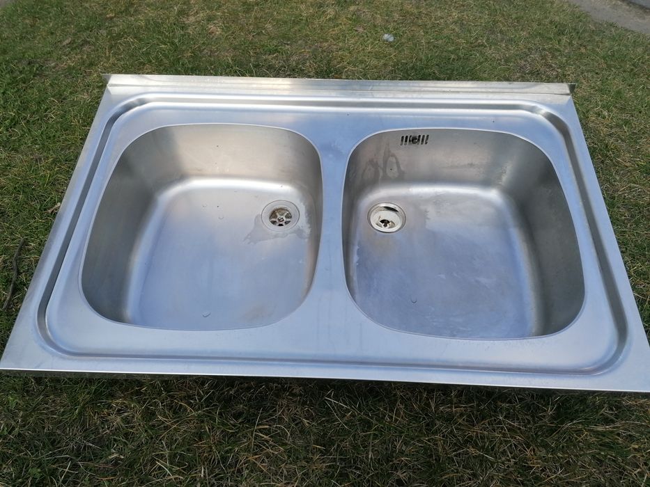 Zlew se stali nierdzewnej dwukomorowy