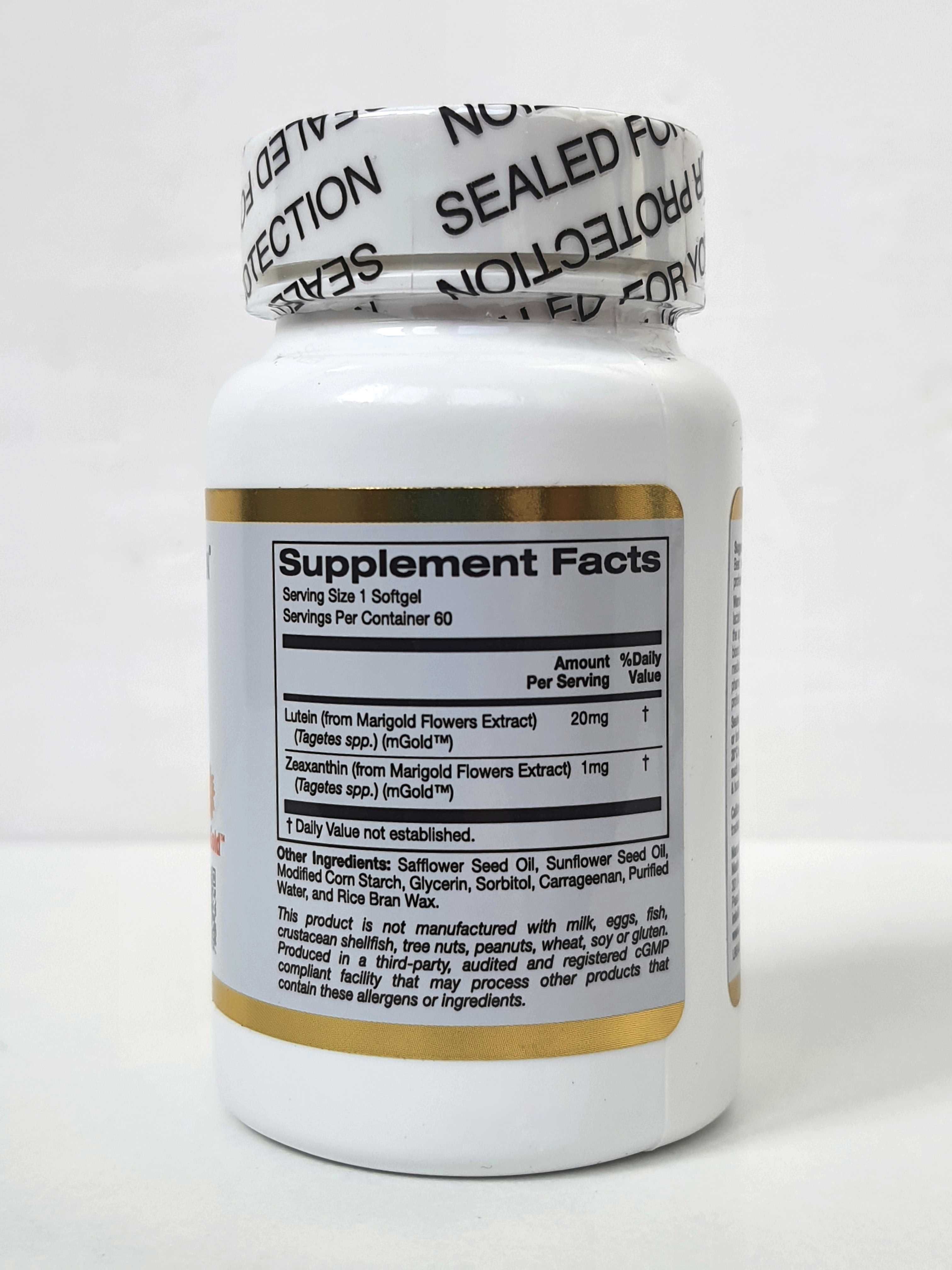 Лютеїн із зеаксантином California Gold Nutrition, 20 мг, 60/120 капсул