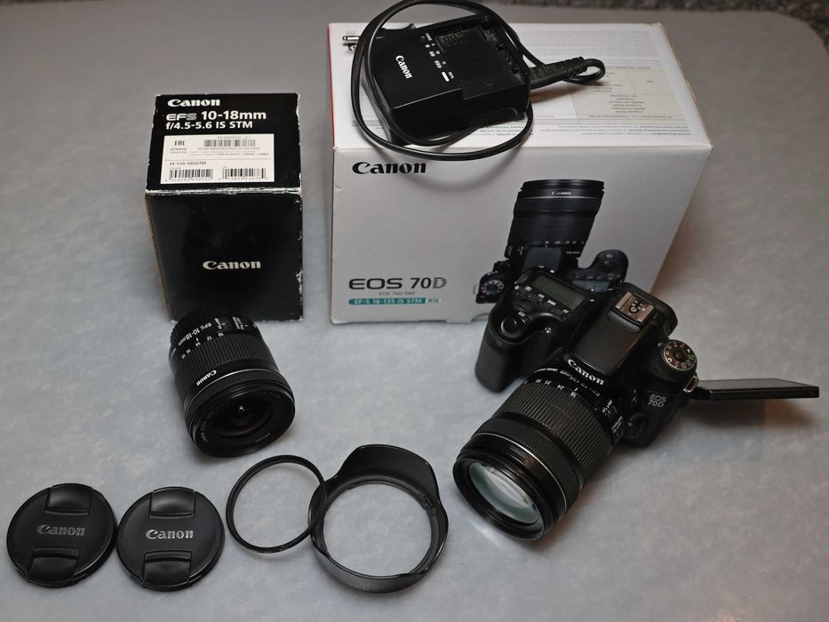 Lustrzanka Canon 70D  +  10-18 IS STM  +  18-135 IS STM