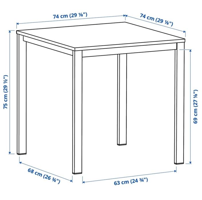 Mesa branca quadrada IKEA Vihals