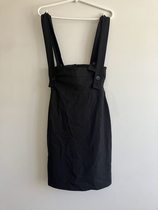 Czarna ołówkowa spódnica z szelkami, DC Dernier Cri, rozmiar M/38