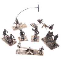 Zestaw 7 miniaturowych figurek srebro pr 925