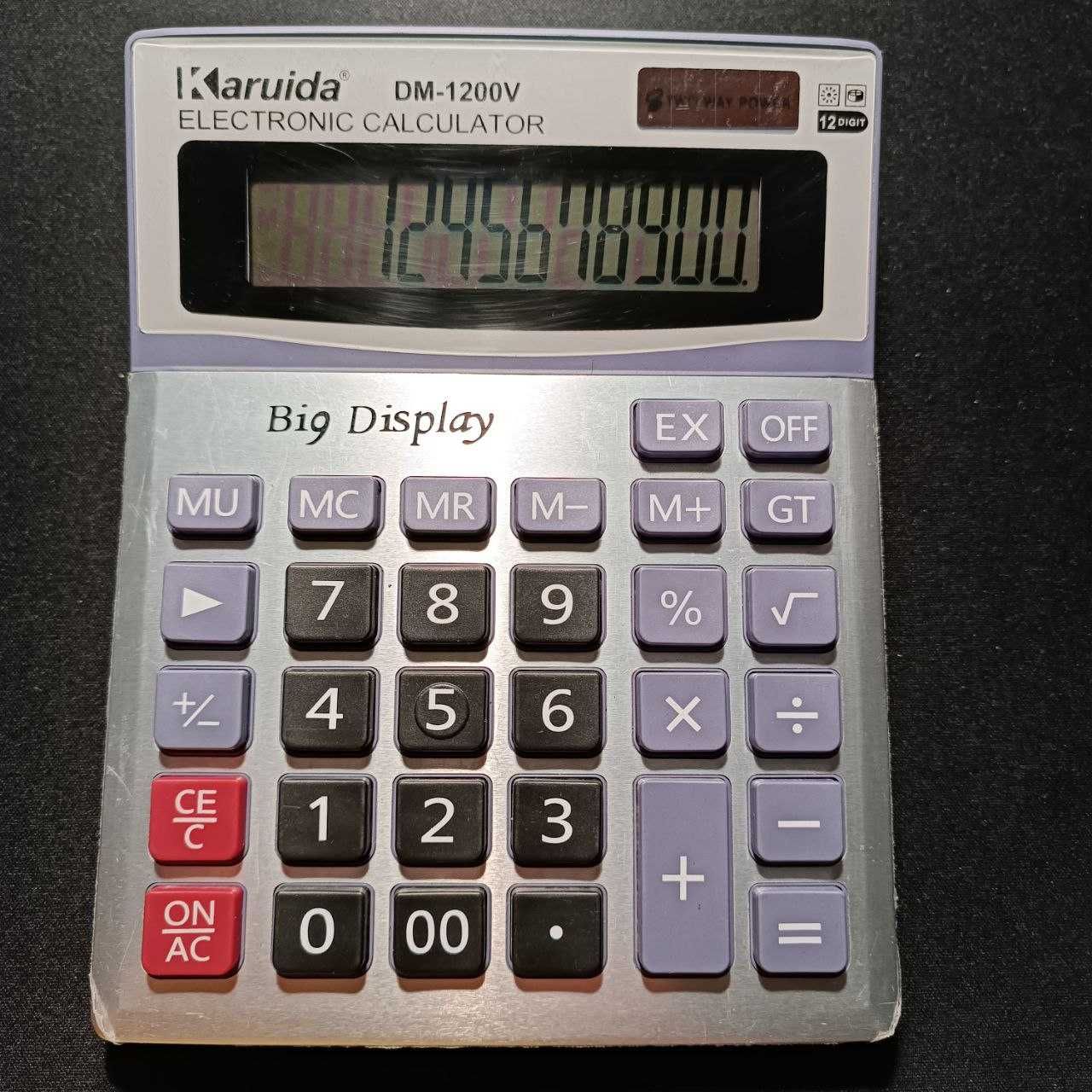 Калькулятор настільний бухгалтерський 19x14.5см 12-розрядний DM-1200V