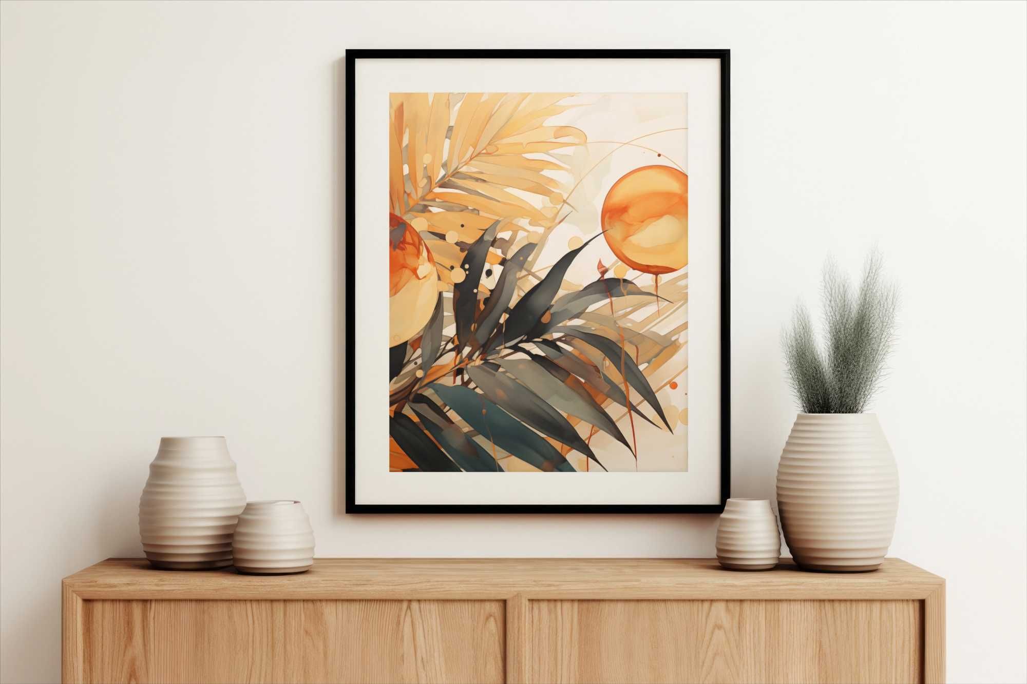 Plakat 50x50cm Słoneczny Zefir | Boho Kwiat Botanika Lato | do Salonu