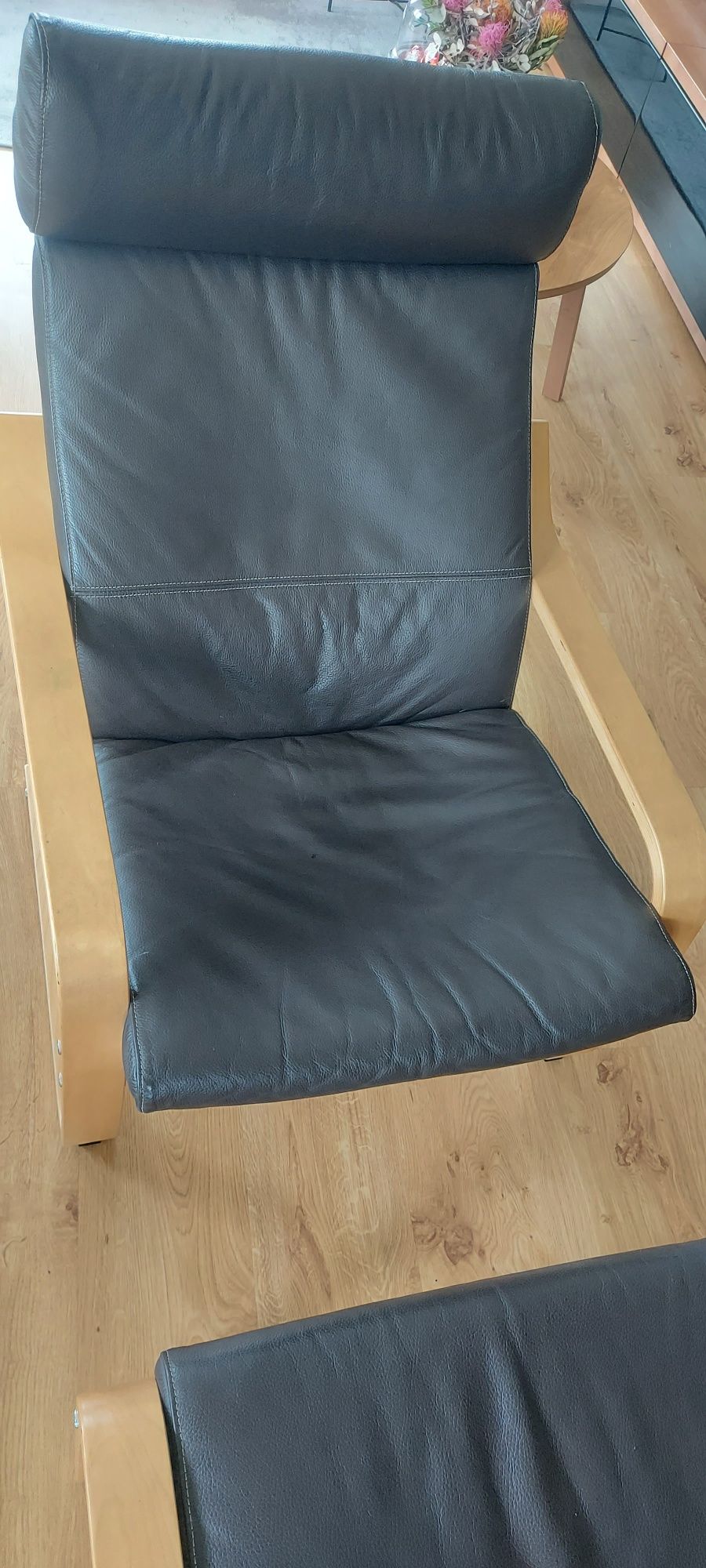 Fotel Ikea Poang z podnóżkiem