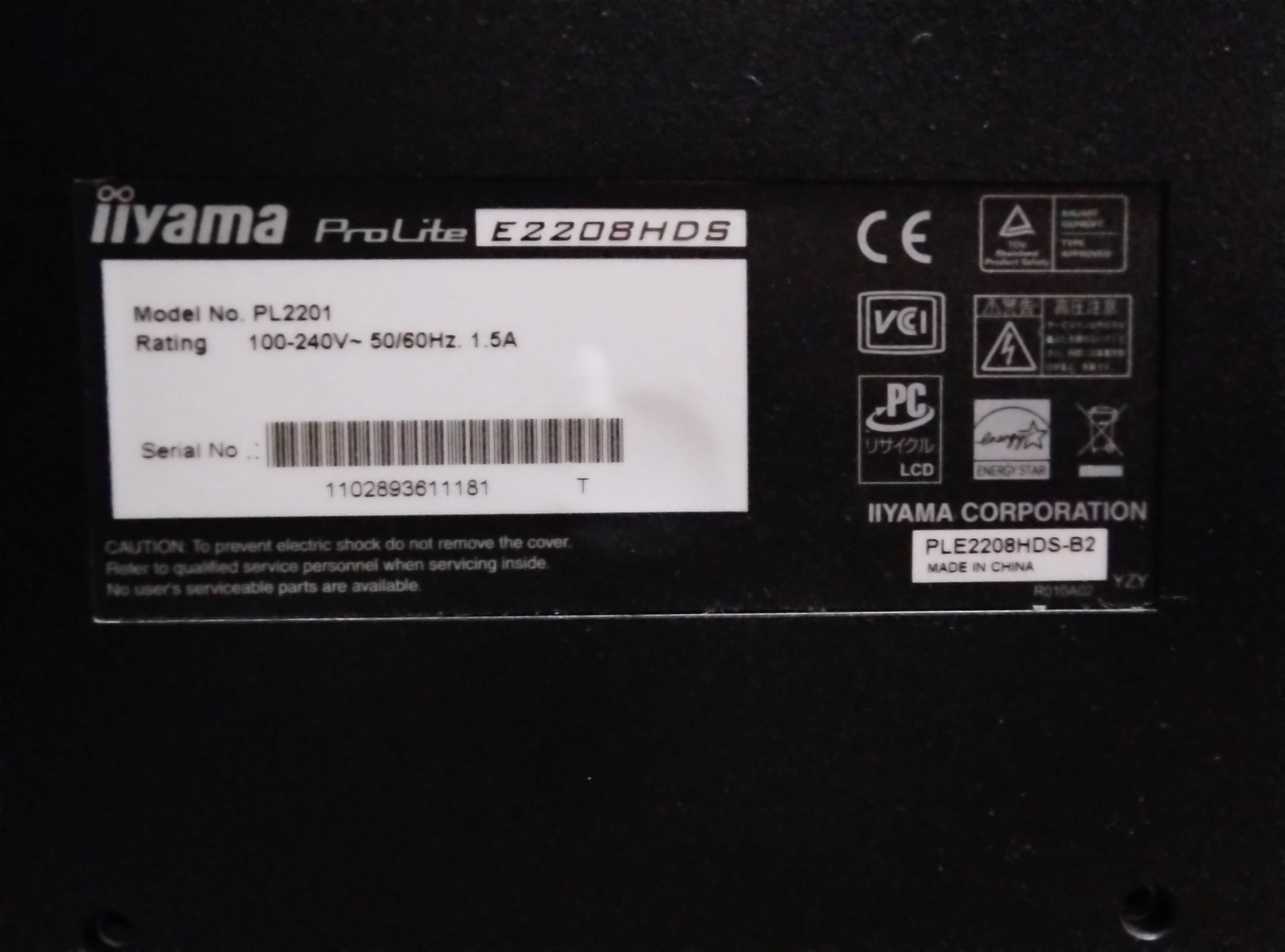 Monitor LCD iiyama E2208HDS