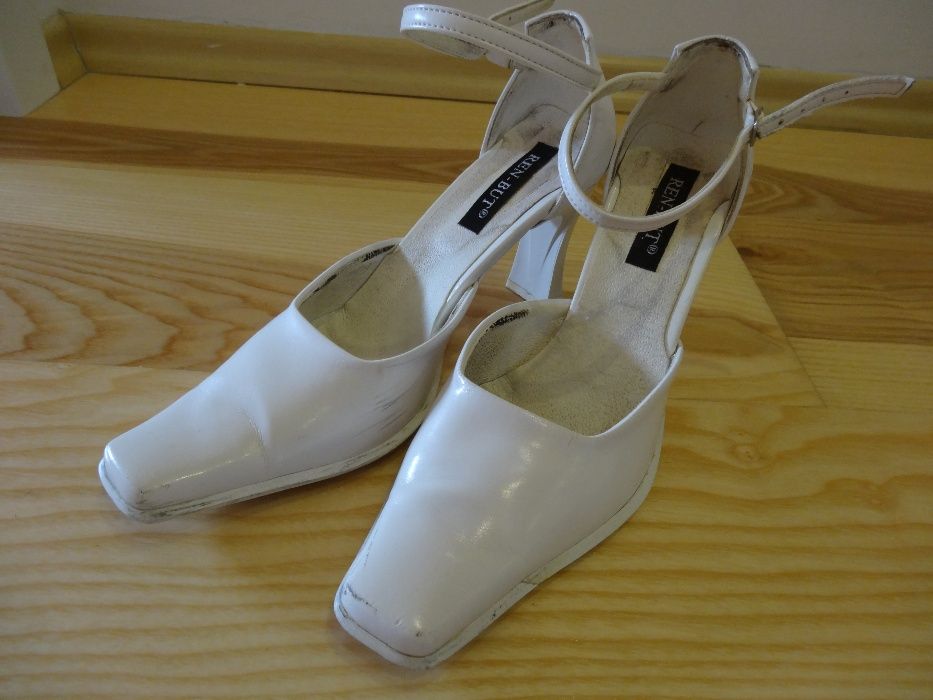 buty czółenka białe ślubne r.37
