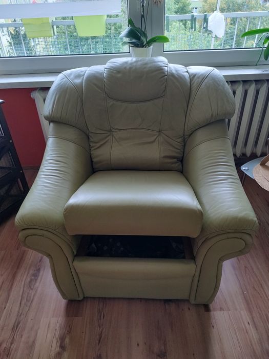 Komplet wypoczynkowy 3+2+1 skóra