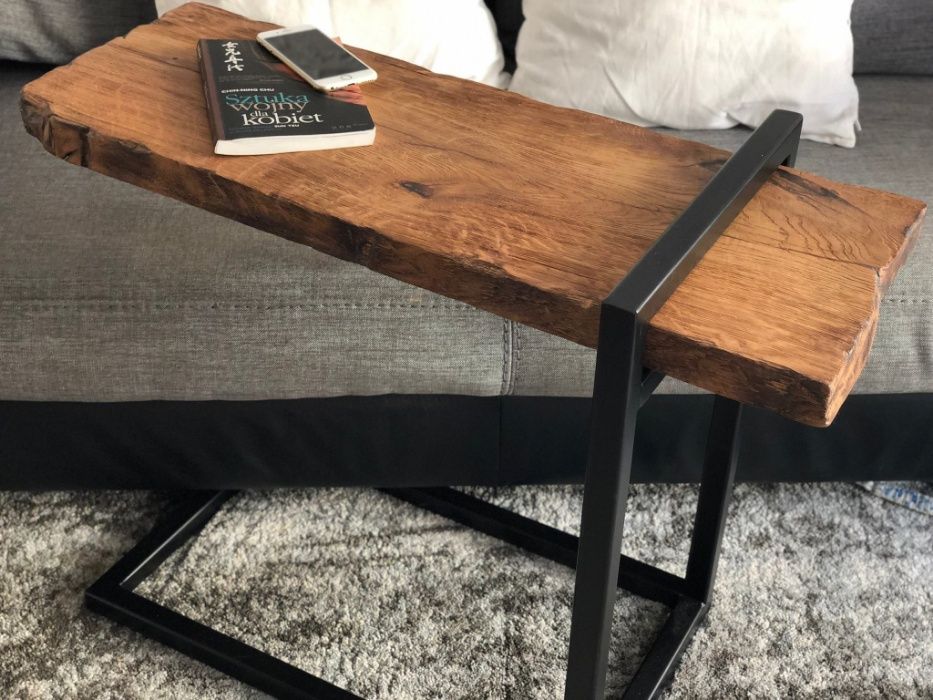 Stół stolik kawowy dębowy loft ze starego drewna vintage industrial