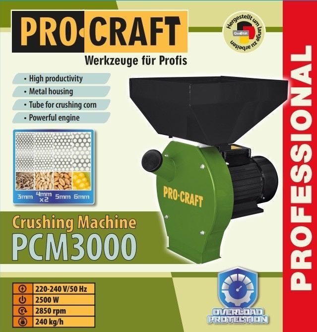 Зернодробилка Procraft PCM 3000 крупорушка дку