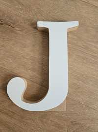 Drewniana litera J, literka dekoracyjna