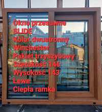 Okno przesuwne slaide Winchester 146x143 3 szybowe Ciepła ramka  Premi