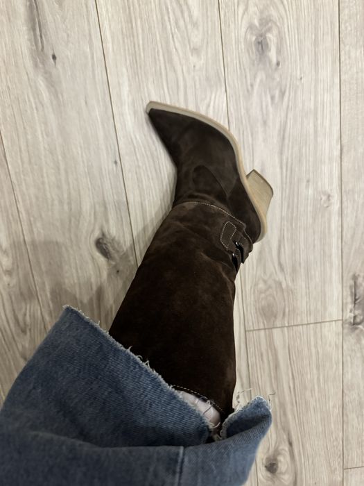 Козаки замшеві шоколадні чоботи черевики