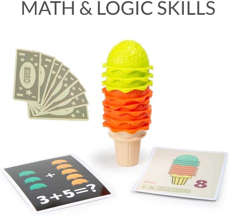 Gelataria de brinquedo, jogo educativo de matemática e lógica