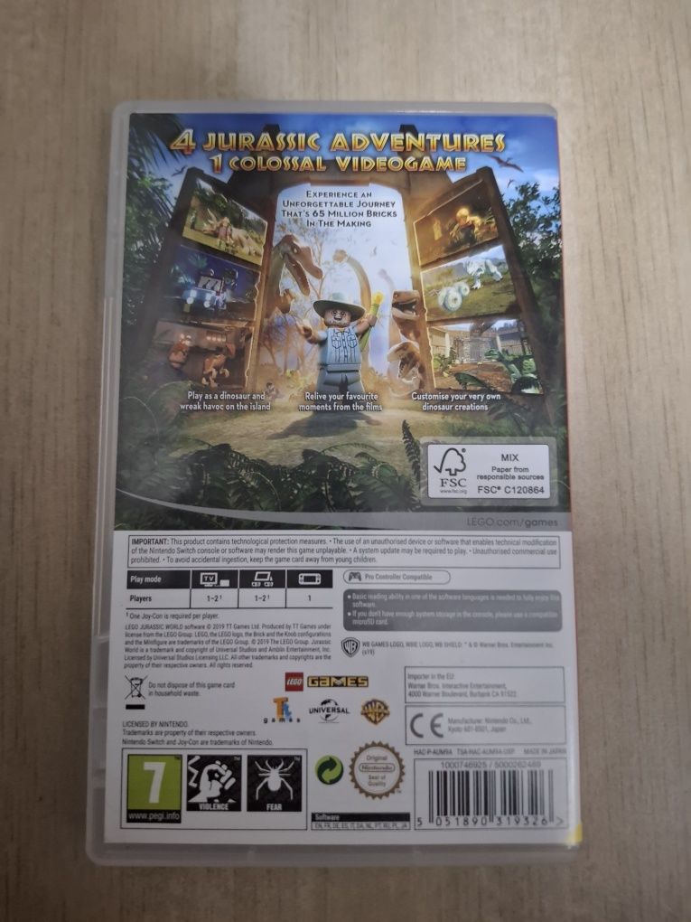Gra lego jurassic world na Nintendo switch