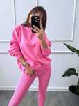 Bawełniana bluza LENOSHKA damska oversize barbie - Polska produkcja