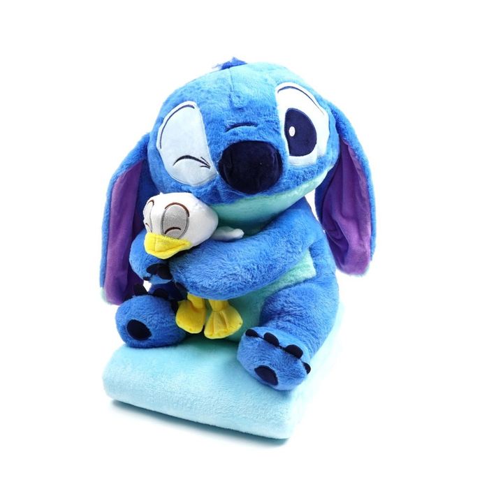 Стіч плед подушка іграшка 3 в 1 м'яка іграшка 40 см з каченям