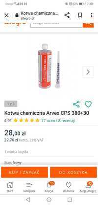 Kotwa chemiczna Arwex cps 380+30