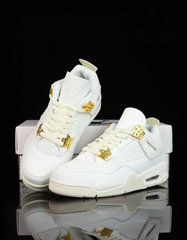 nowy Jordan 4 Retro Metallic Gold Moda rozmiar.38