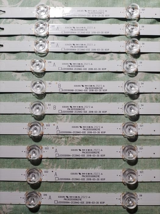 Led55d06a-zc29ag-02e, задняя led подсветка экрана телевизора Kivi 55