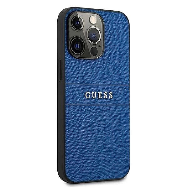 Etui Guess Saffiano Strap na iPhone 13 Pro Max 6,7" - niebieske