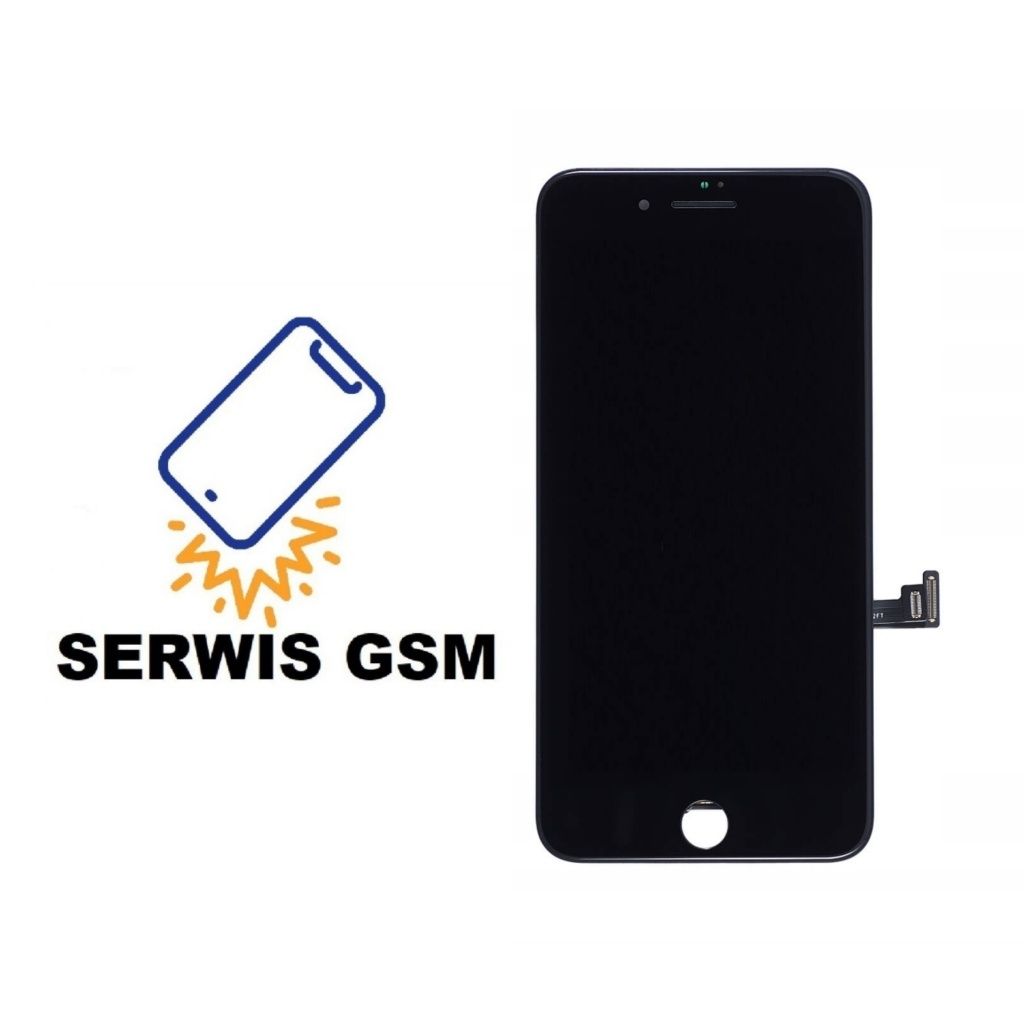 Wyświetlacz ekran Apple iPhone 7 plus czarny montaż wymiana Serwis GSM