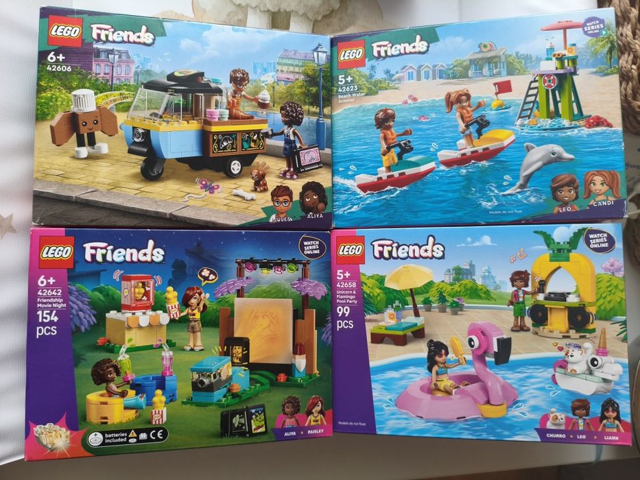Zestaw 4 pak Lego Friends Super Cena Lego 42606, 42623, 42642, 42658