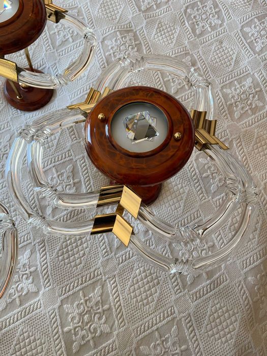 3 Candeeiros de Teto Cristal/Vidro (Sala de Estar/Hall)